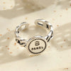 Commute Letter Copper Plating Silver Plated Open Rings