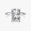 Commute Rectangle Sterling Silver Plating Inlay Zircon Rhodium Plated Rings