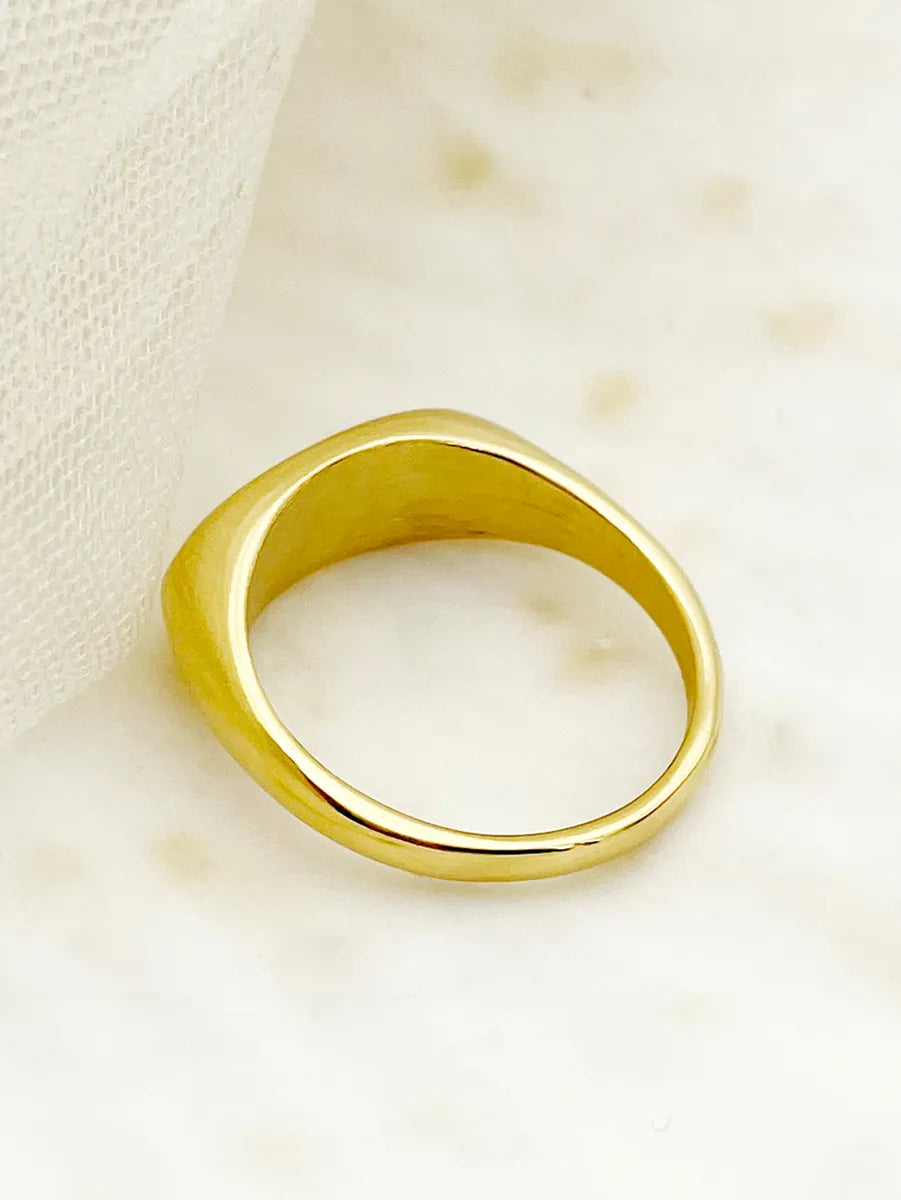 Commute Shiny Stainless Steel Gold Plated Rings In Bulk