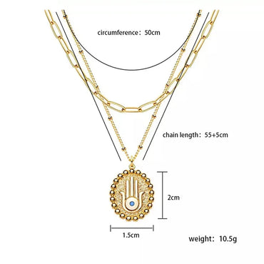 Wholesale Jewelry Commute Solid Color Alloy Iron Plating Layered Necklaces