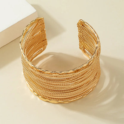 Commute Solid Color Gold Plated Metal Wholesale Bangle