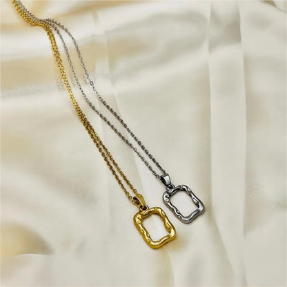 Commute Solid Color Stainless Steel Irregular Plating 18k Gold Plated Pendant Necklace