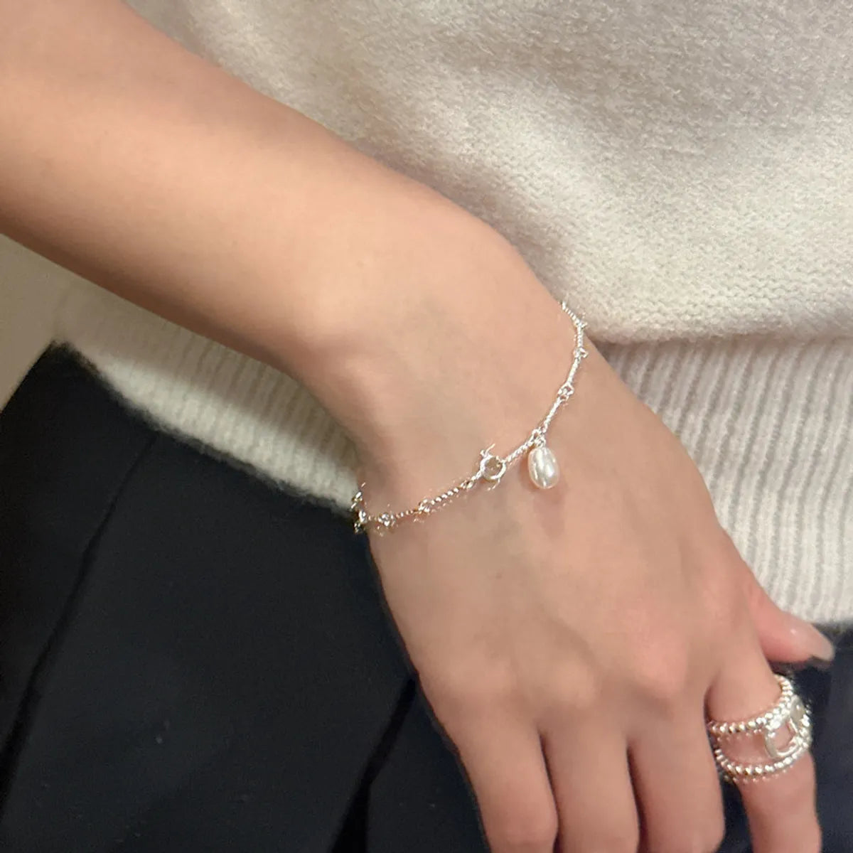 Commute Solid Color Sterling Silver Plating Bracelets