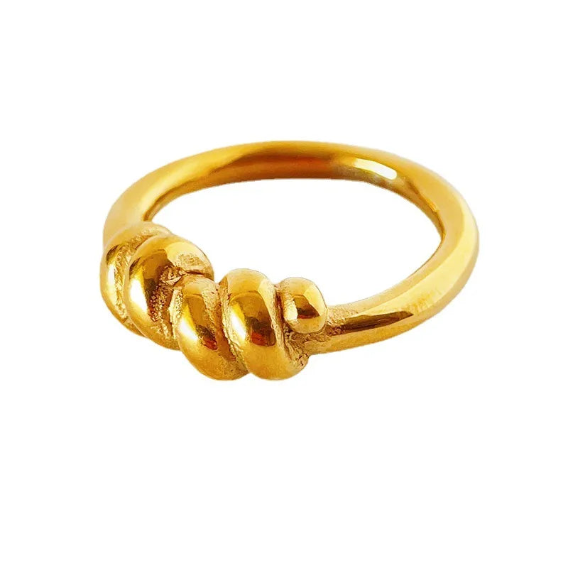 Commute Solid Color Titanium Steel 18k Gold Plated Rings In Bulk