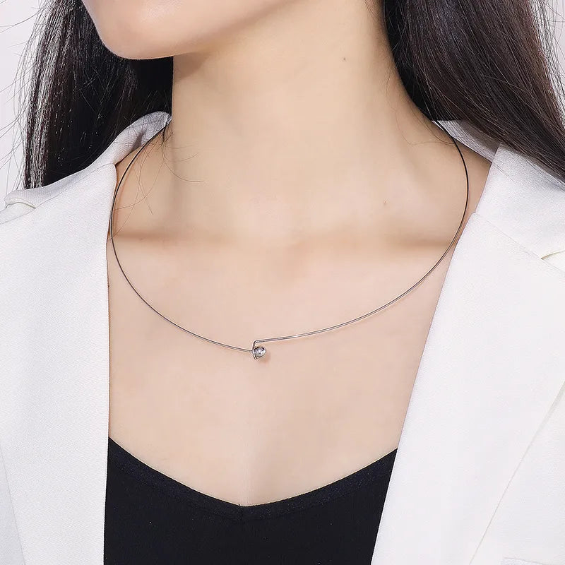 Wholesale Jewelry Commute Solid Color 304 Stainless Steel Plating Choker