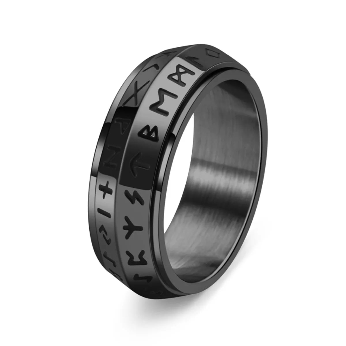 Commute Solid Color Titanium Steel Stoving Varnish Men'S Rings