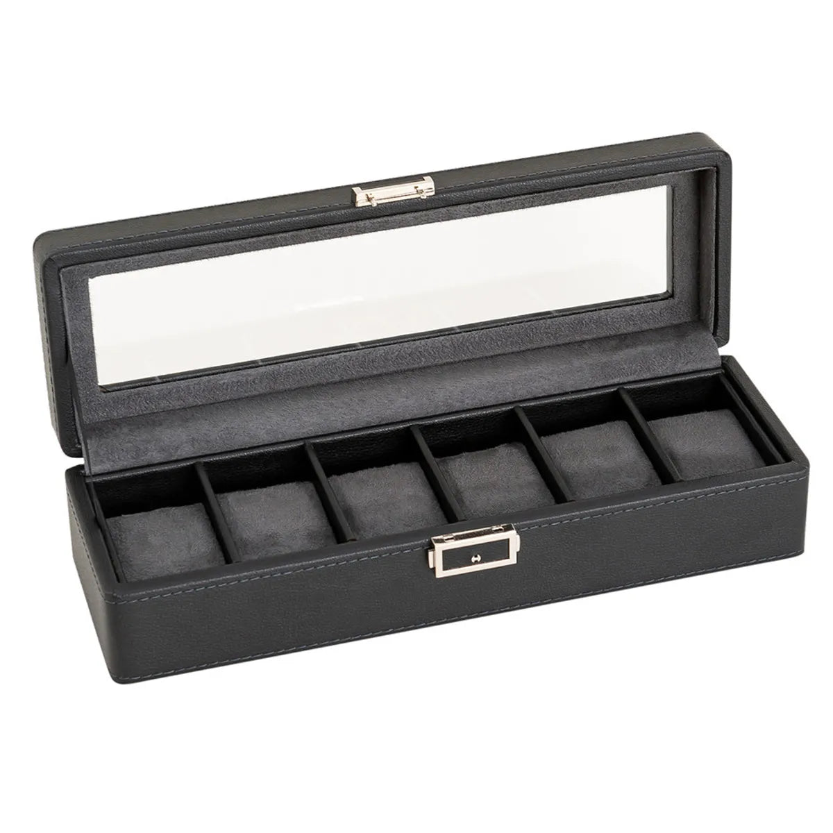 Commute Solid Color Wooden Pu Leather Jewelry Boxes