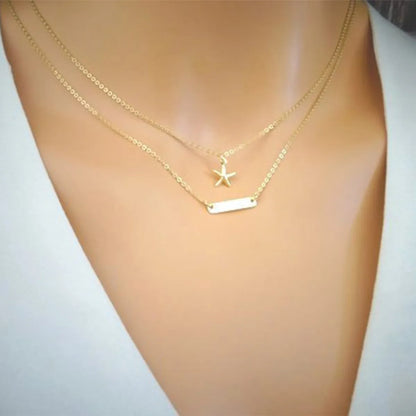 Commute Starfish Gold Plated Alloy Wholesale Pendant Necklace