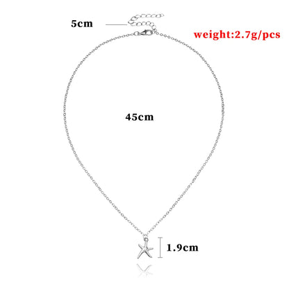 Commute Starfish Gold Plated Alloy Wholesale Pendant Necklace