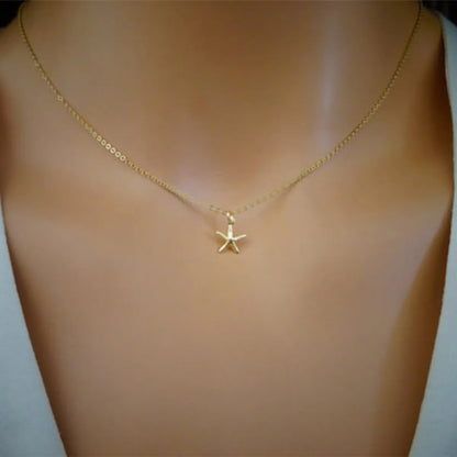 Commute Starfish Gold Plated Alloy Wholesale Pendant Necklace