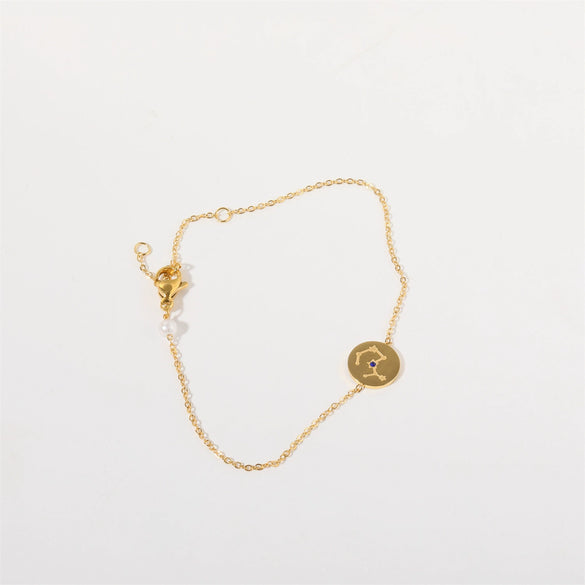 Constellation Bracelet Titanium Steel Furnace Vacuum Electroplated 18K True Gold With Diamonds