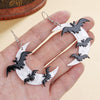 Cool Creative Halloween Moon Bat Acrylic Handmade Earrings