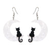 Cool Creative Halloween Moon Bat Acrylic Handmade Earrings