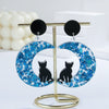 Cool Creative Halloween Moon Bat Acrylic Handmade Earrings