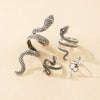 Cool Punk Style Unisex Snake Pattern Ring Set Alloy Electroplated