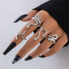 Cool Punk Style Unisex Snake Pattern Ring Set Alloy Electroplated