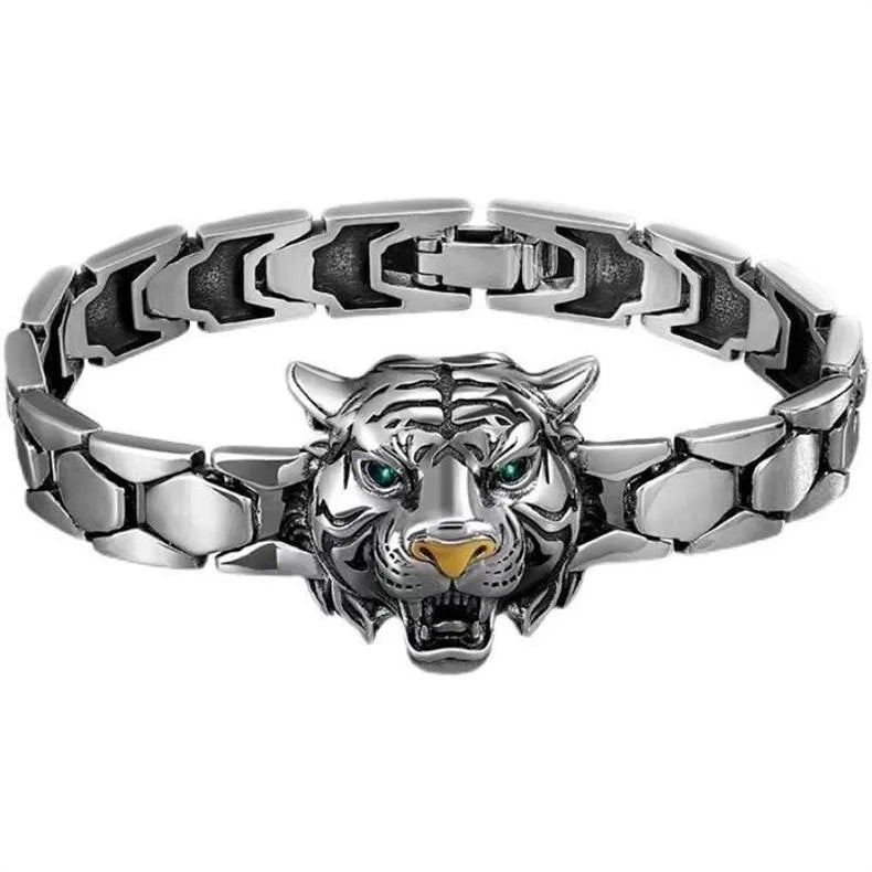 Cool Style Animal Tiger Metal Asymmetrical Plating Men'S Wristband