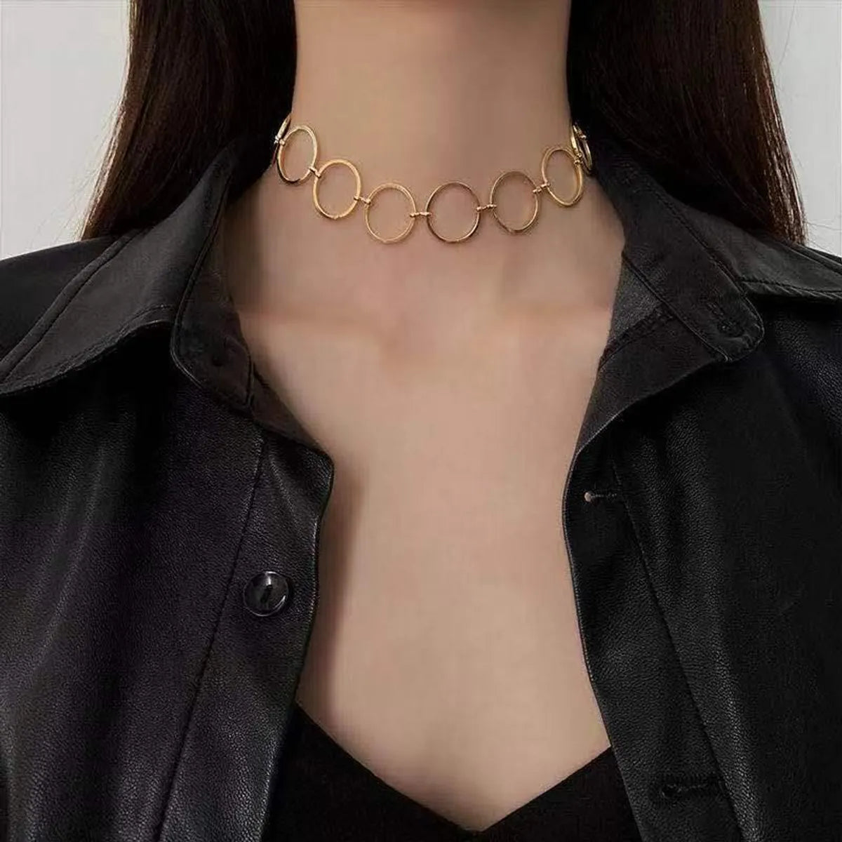 Cool Style Circle Copper Plating Choker