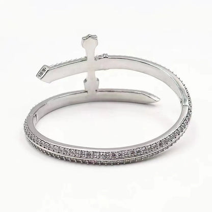 Cool Style Cross Zircon Alloy Wholesale Bangle