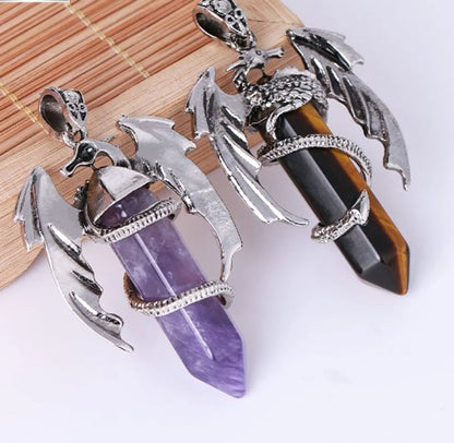 Cool Style Dragon Rope Copper Plating Inlay Natural Stone Unisex Pendant Necklace Necklace Pendant