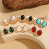 Cool Style Drop Shape Copper Electroplated Women's Turquoise Pearl Earrings