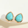 Cool Style Drop Shape Copper Electroplated Women's Turquoise Pearl Earrings