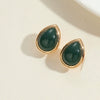 Cool Style Drop Shape Copper Electroplated Women's Turquoise Pearl Earrings
