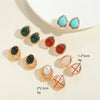 Cool Style Drop Shape Copper Electroplated Women's Turquoise Pearl Earrings