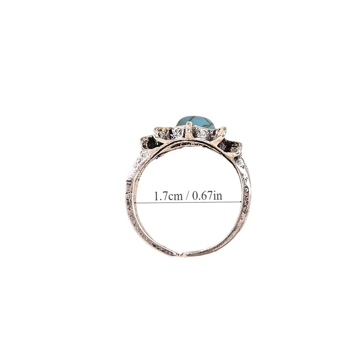 Cool Style Eye Silver Plated Turquoise Alloy Wholesale Adjustable Ring