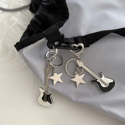 Cool Style Guitar Metal Plating Women'S Bag Pendant Keychain