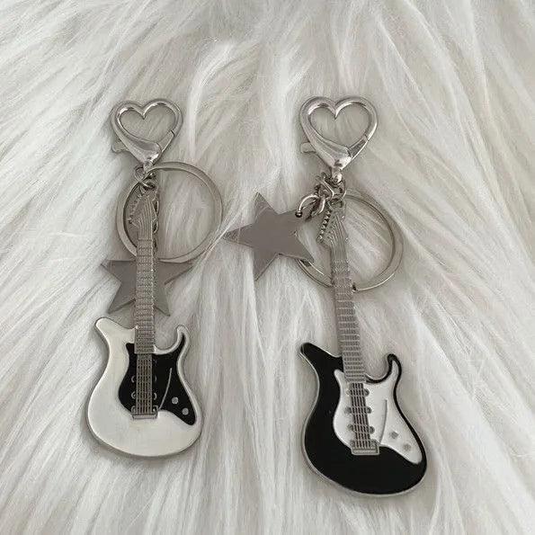 Cool Style Guitar Metal Plating Women'S Bag Pendant Keychain