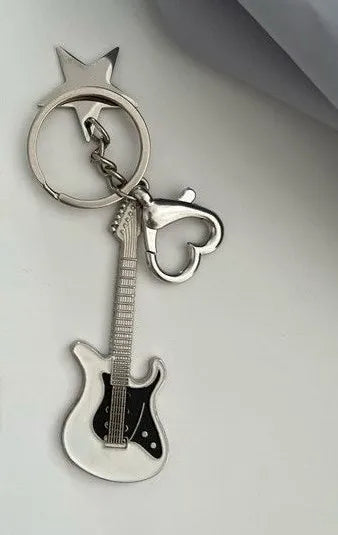 Cool Style Guitar Metal Plating Women'S Bag Pendant Keychain