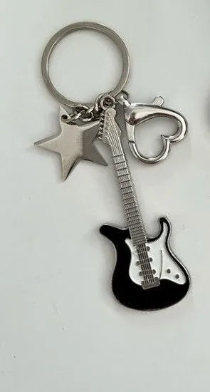 Cool Style Guitar Metal Plating Women'S Bag Pendant Keychain