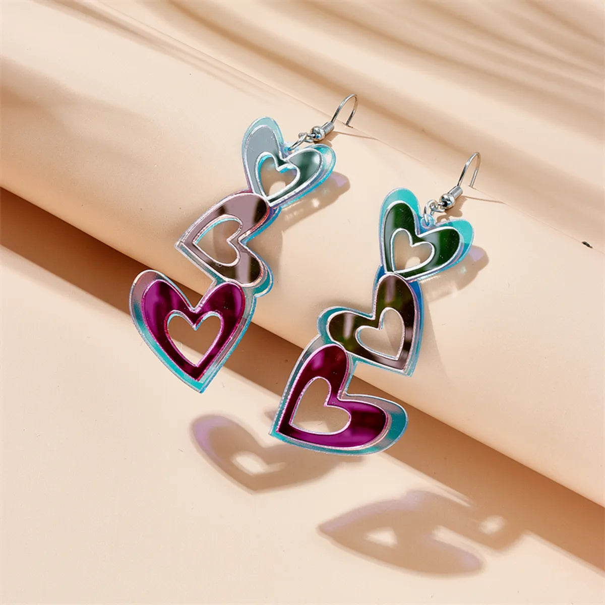 Cool Style Heart Shape Arylic Women's Drop Earrings