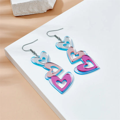 Cool Style Heart Shape Arylic Women's Drop Earrings