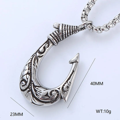 Cool Style Human Anchor Dragonfly 304 Stainless Steel No Inlaid Men'S Pendant Necklace Long Necklace