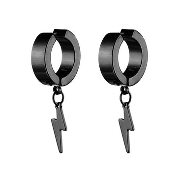 1 Piece Cool Style Lightning Stainless Steel Plating Drop Earrings Ear Clips