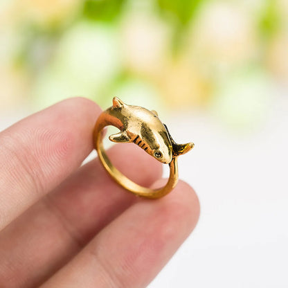 Cool Style Shark Metal Plating Unisex Open Ring