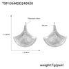 Cool Style Three Dimensional Fan Shells Zircon Pendant Necklace And Earrings Set In Titanium Steel With Electroplating For Women