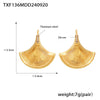 Cool Style Three Dimensional Fan Shells Zircon Pendant Necklace And Earrings Set In Titanium Steel With Electroplating For Women