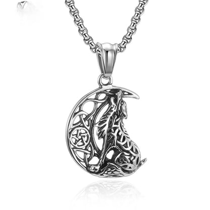 Cool Style Wolf Stainless Steel Pendant Necklace Polishing Stainless Steel Necklaces