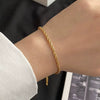 Cool Twist Women's S925 Sterling Silver Woven Hemp Rope Geometric U Shaped Electroplated Gold Bracelet
