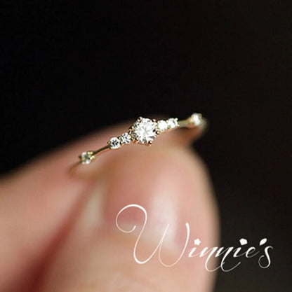 Copper 14K Gold Plated Basic Simple Style Classic Style Inlay Constellation Zircon Rings