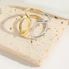 Copper 14K Gold Plated C Shape Ring Open Rings