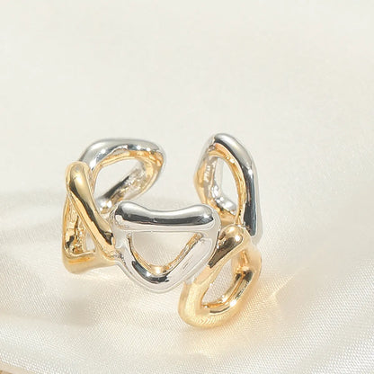 Copper 14K Gold Plated C Shape Ring Open Rings