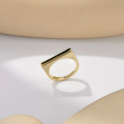 Copper 14K Gold Plated Elegant Simple Style Plating Color Block Rings