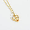 Copper 14K Gold Plated Inlay Heart Shape Zircon Pendant Necklace