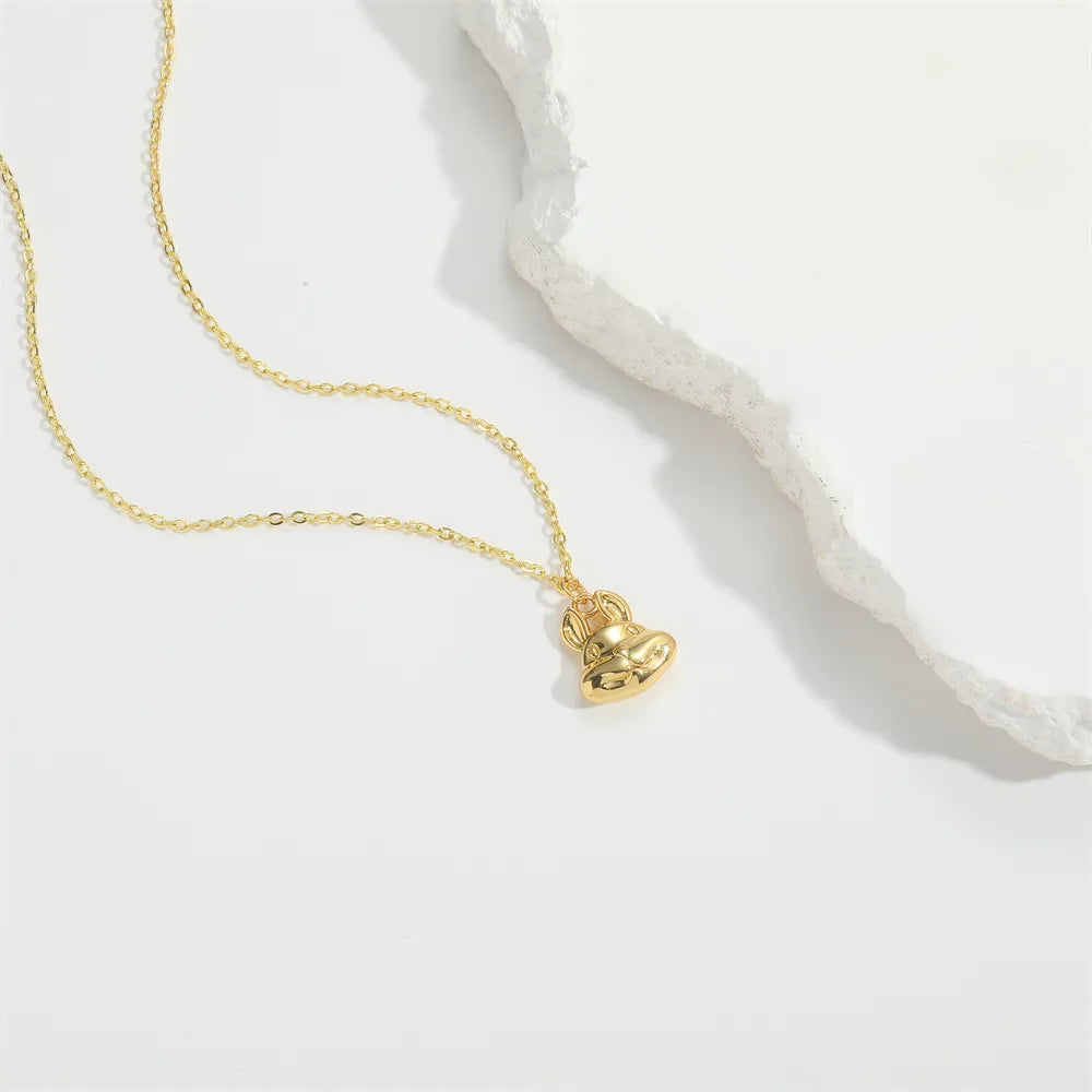 Copper 14K Gold Plated Little Bear Pendant Necklace