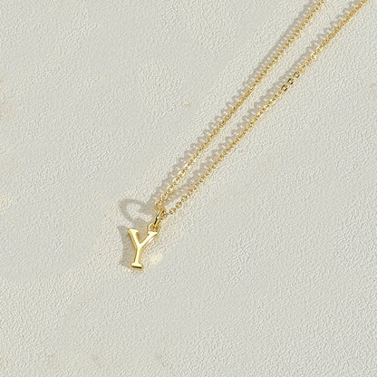 Copper 14K Gold Plated Simple Style Letter Copper Pendant Necklace