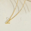 Copper 14K Gold Plated Simple Style Letter Copper Pendant Necklace